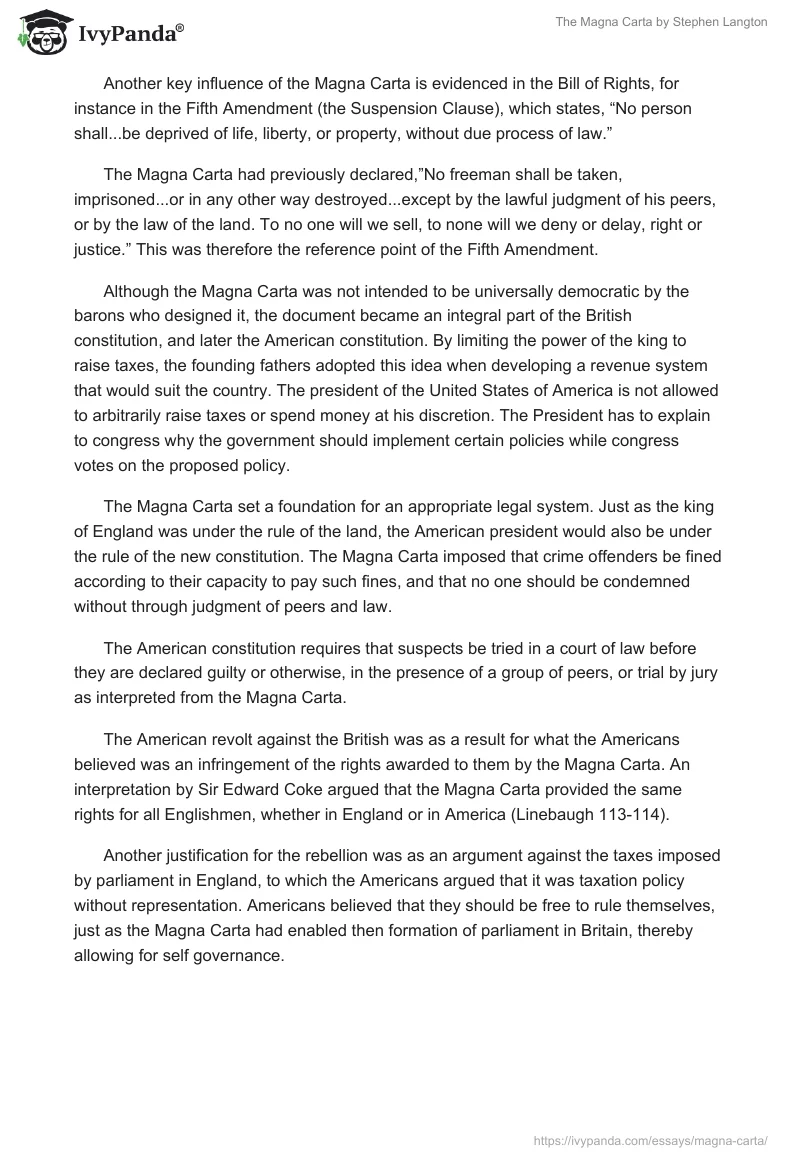 "The Magna Carta" by Stephen Langton. Page 3