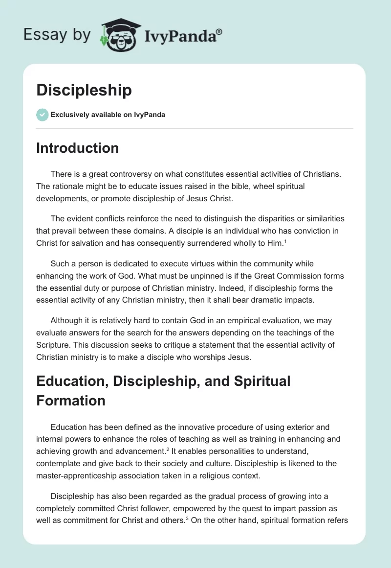 Discipleship. Page 1