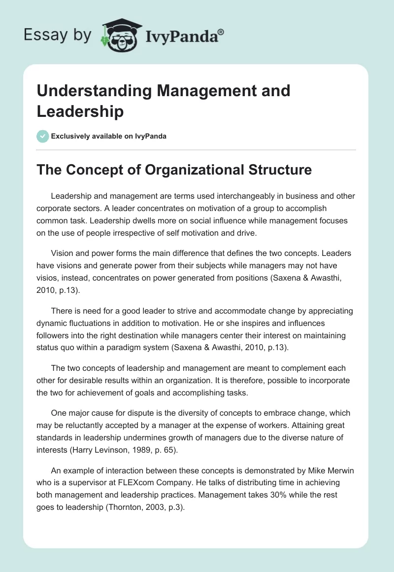 Understanding Management and Leadership. Page 1