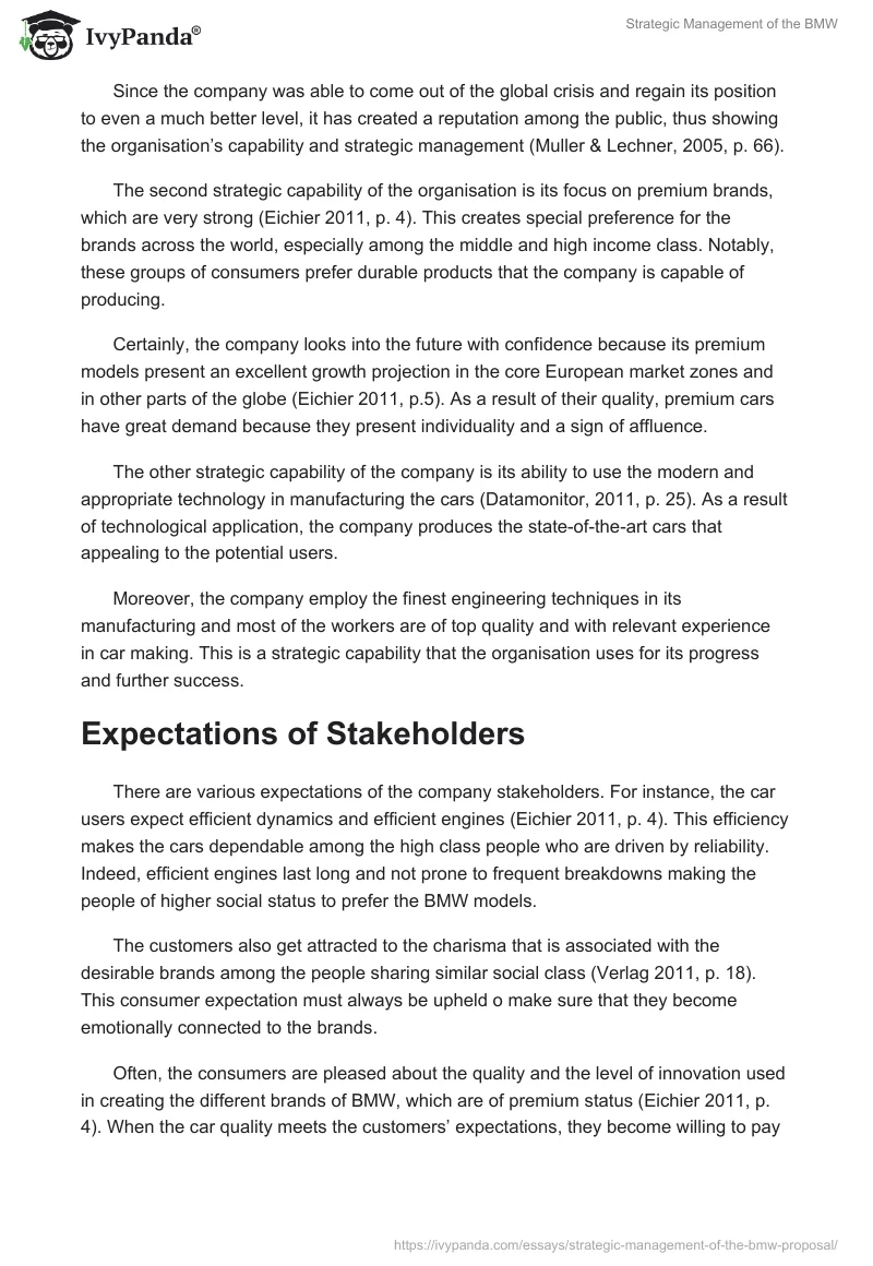 Strategic Management of the BMW. Page 3
