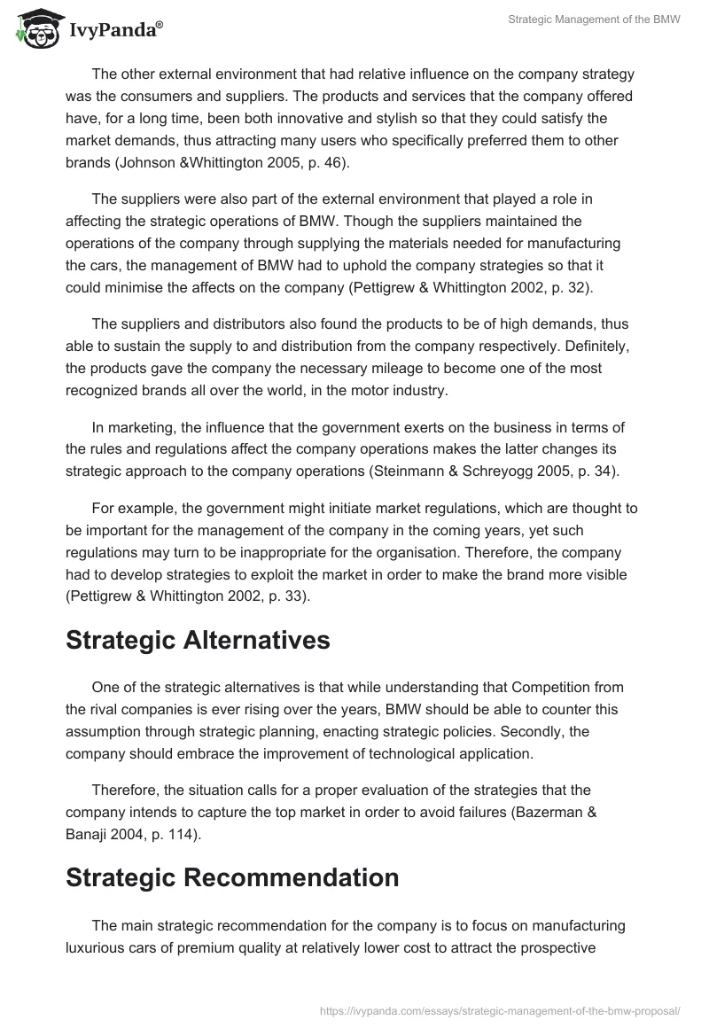 Strategic Management of the BMW. Page 5