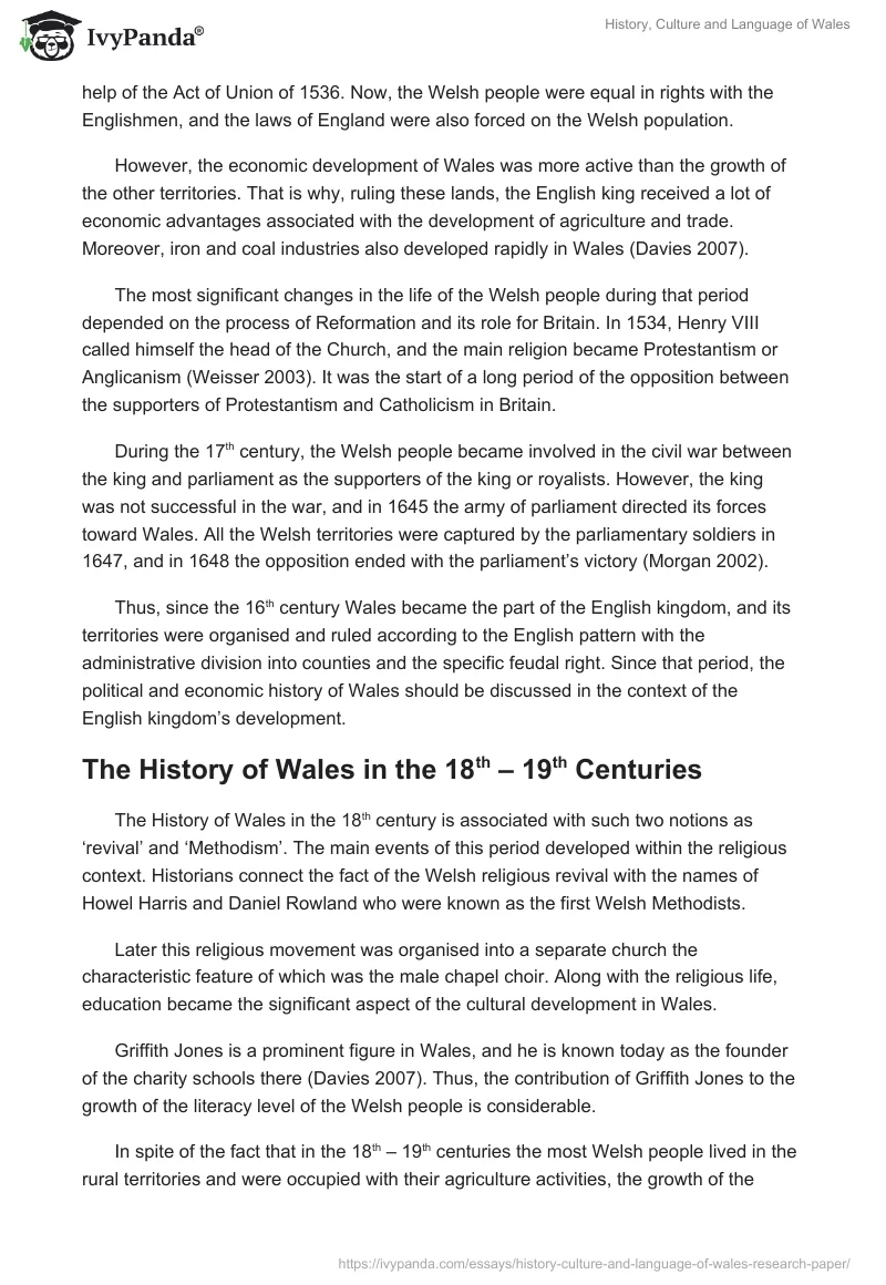 History, Culture and Language of Wales. Page 4