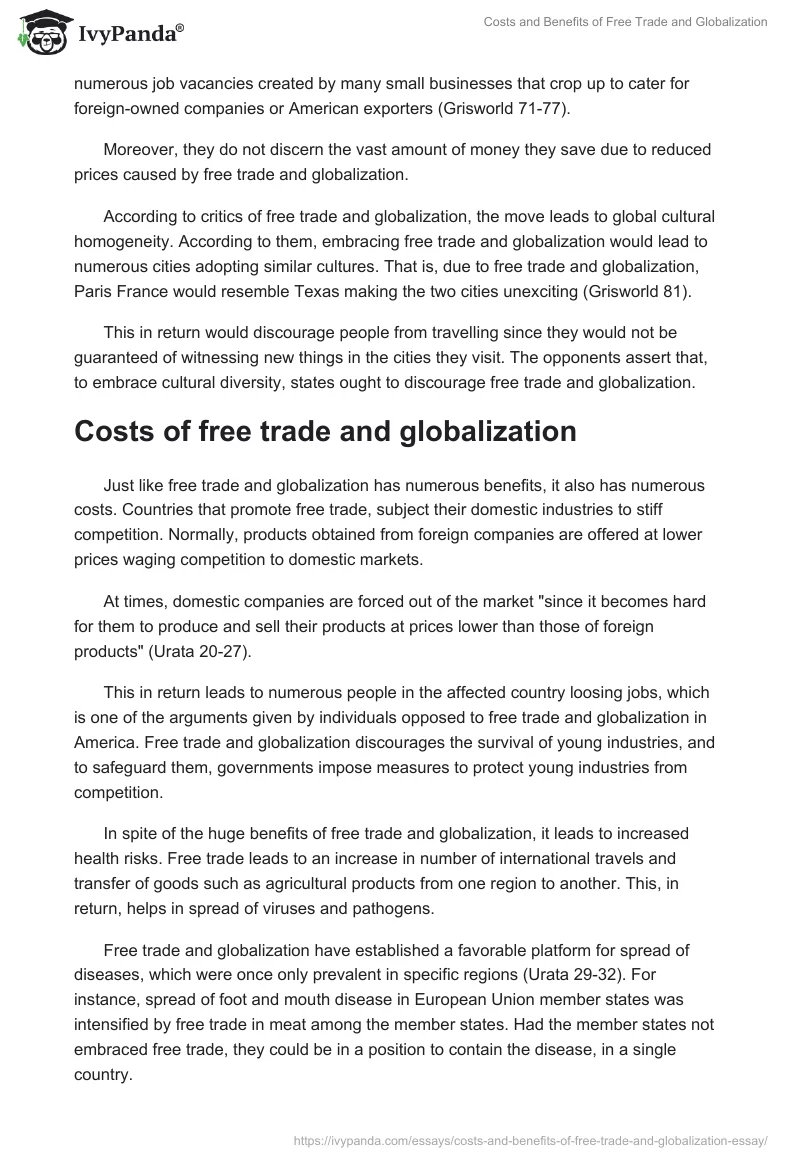 Costs and Benefits of Free Trade and Globalization. Page 3