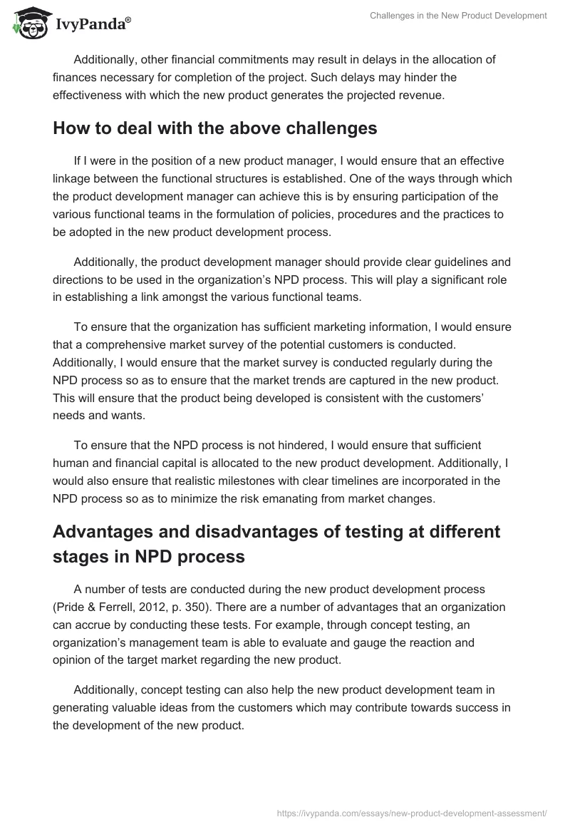 Challenges in the New Product Development. Page 3