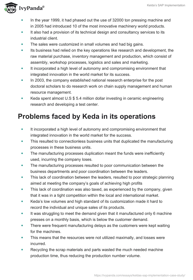 Kelda’s SAP Implementation. Page 2