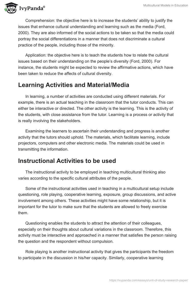 Multicultural Models in Education. Page 3