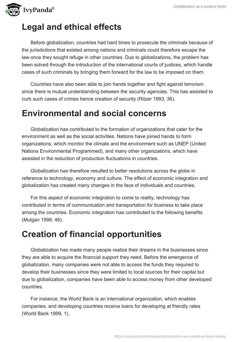 Globalization as a positive factor. Page 4