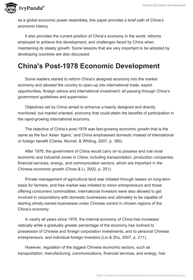 China's Economic Development. Page 2