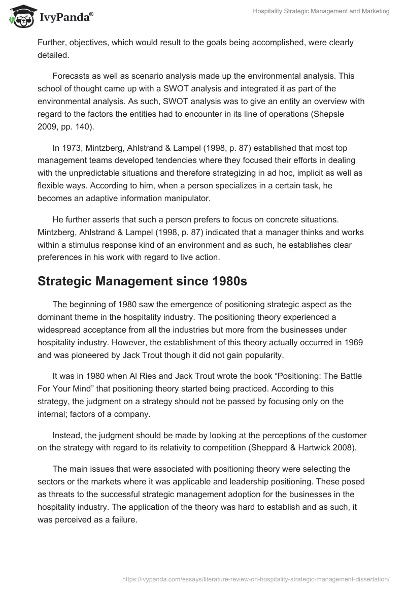 Hospitality Strategic Management and Marketing. Page 4