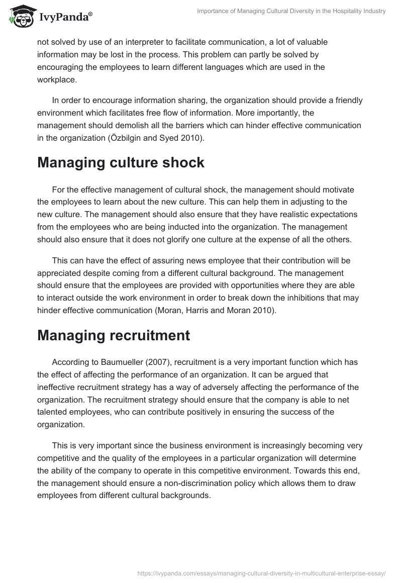 Importance of Managing Cultural Diversity in the Hospitality Industry. Page 5