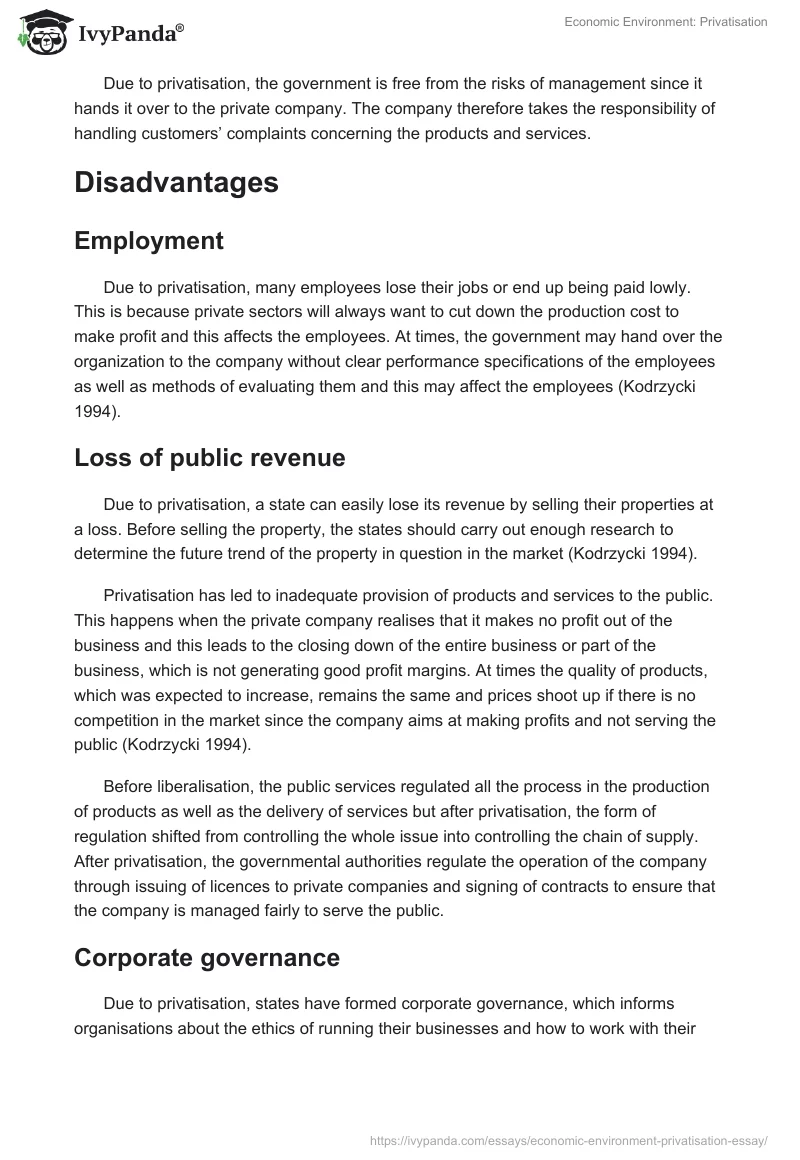 Economic Environment: Privatisation. Page 2