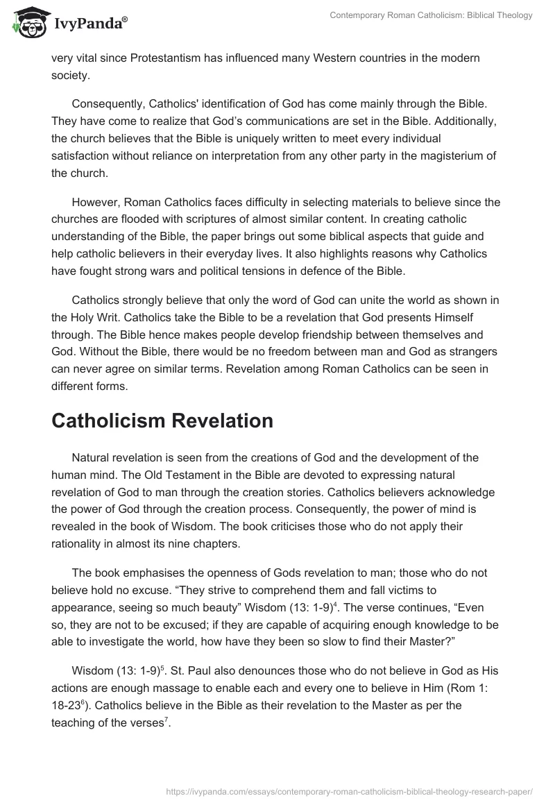 Contemporary Roman Catholicism: Biblical Theology. Page 2