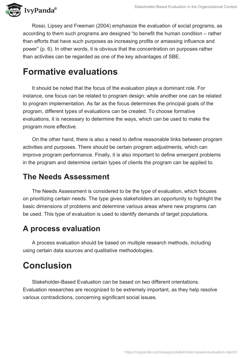 Stakeholder-Based Evaluation in the Organizational Context. Page 2