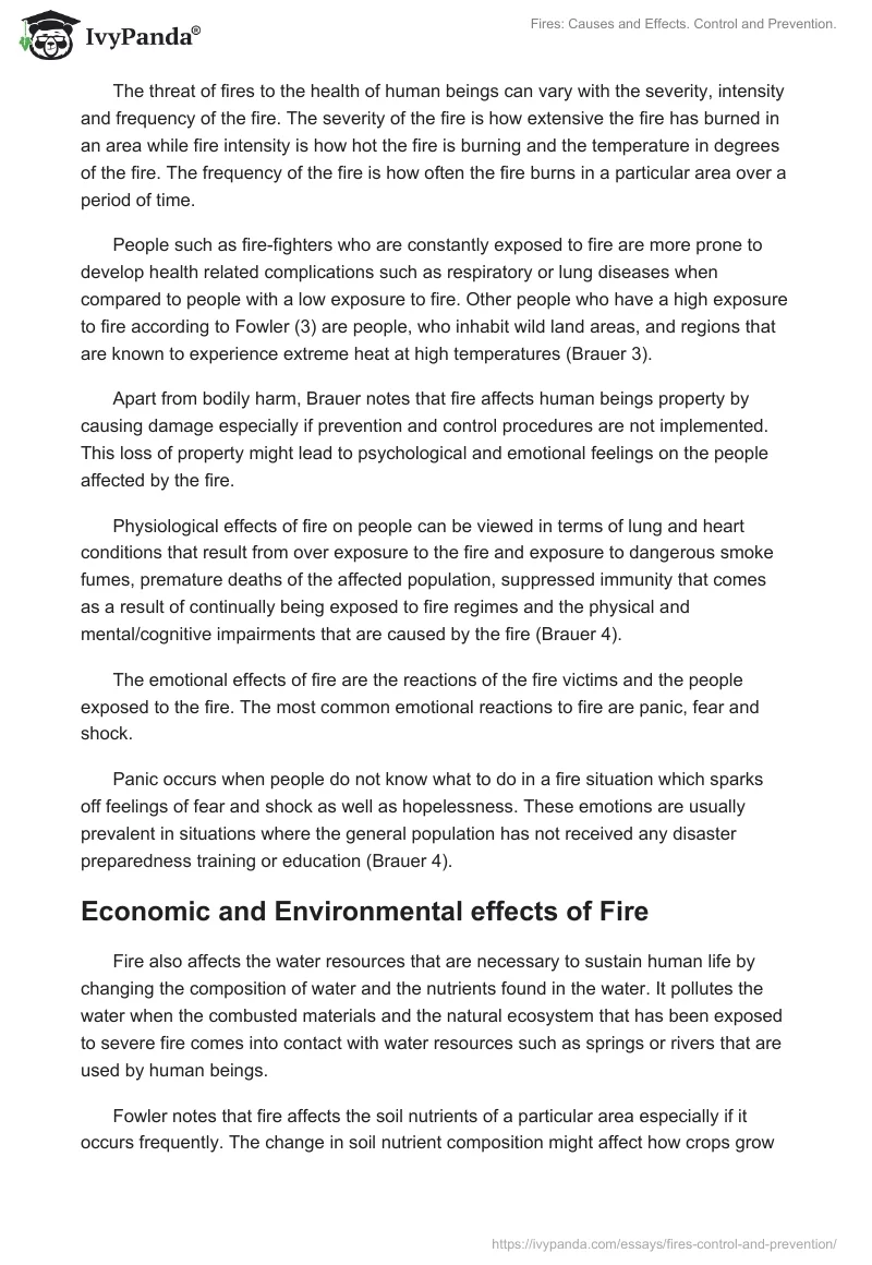 Fires: Causes and Effects. Control and Prevention.. Page 4