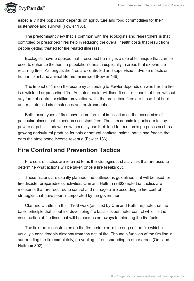 Fires: Causes and Effects. Control and Prevention.. Page 5