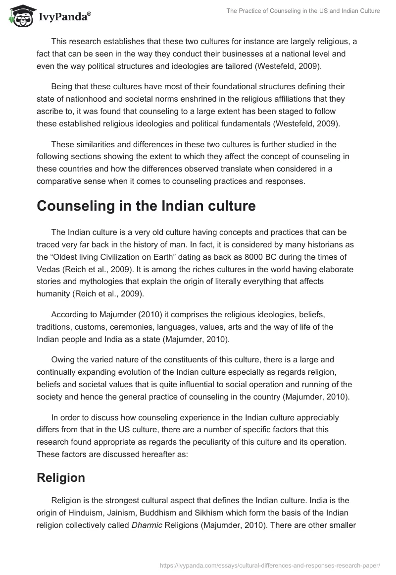The Practice of Counseling in the US and Indian Culture. Page 4