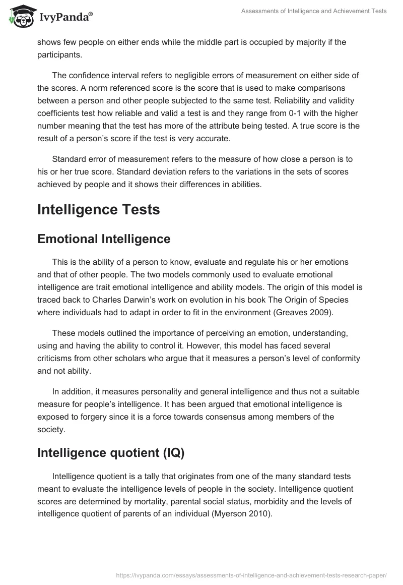 Assessments of Intelligence and Achievement Tests. Page 2