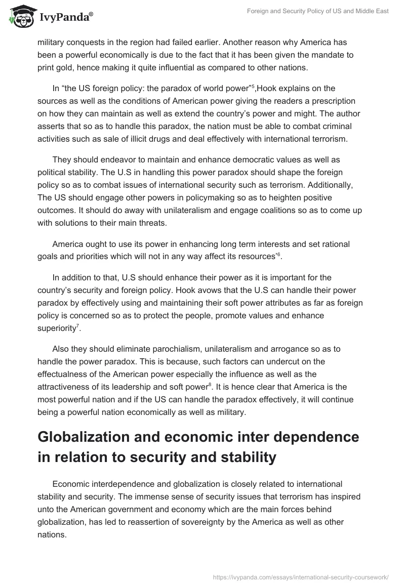 Foreign and Security Policy of US and Middle East. Page 3