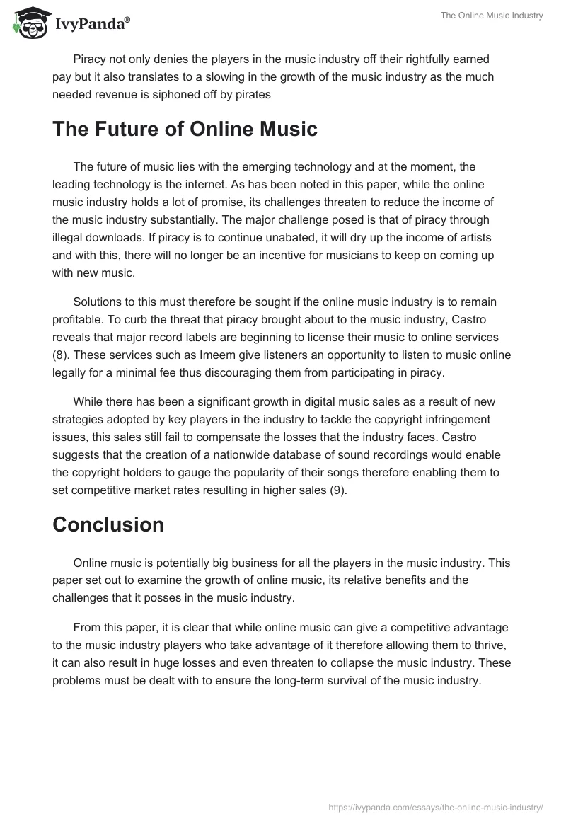 The Online Music Industry. Page 4
