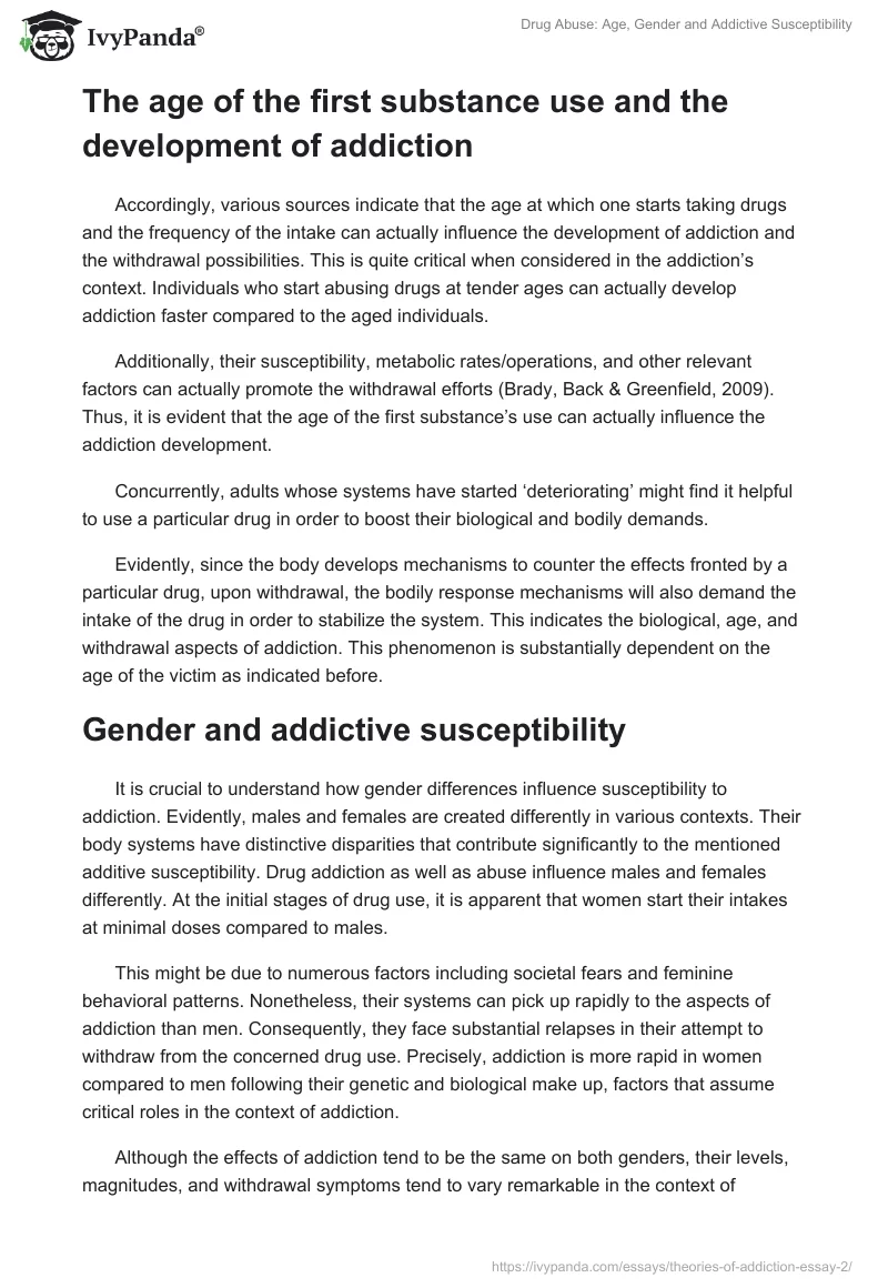 Drug Abuse: Age, Gender and Addictive Susceptibility. Page 2