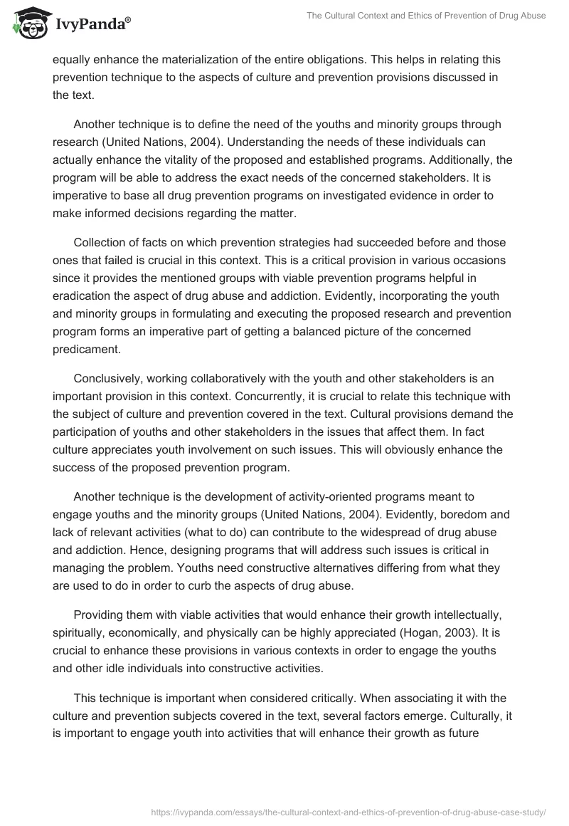 The Cultural Context and Ethics of Prevention of Drug Abuse. Page 2