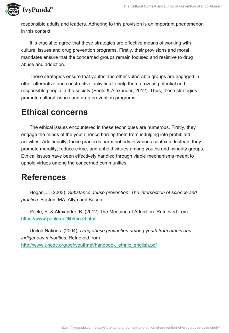 The Cultural Context and Ethics of Prevention of Drug Abuse. Page 3