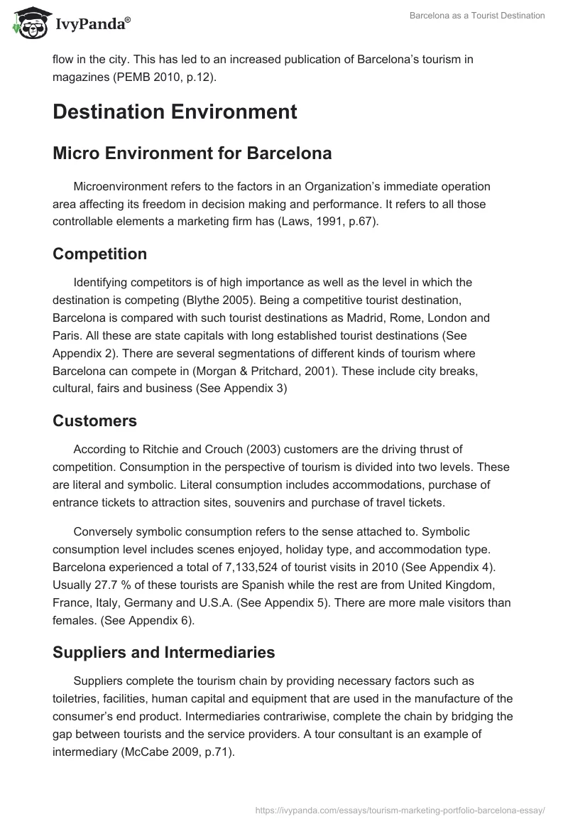 Barcelona as a Tourist Destination. Page 3