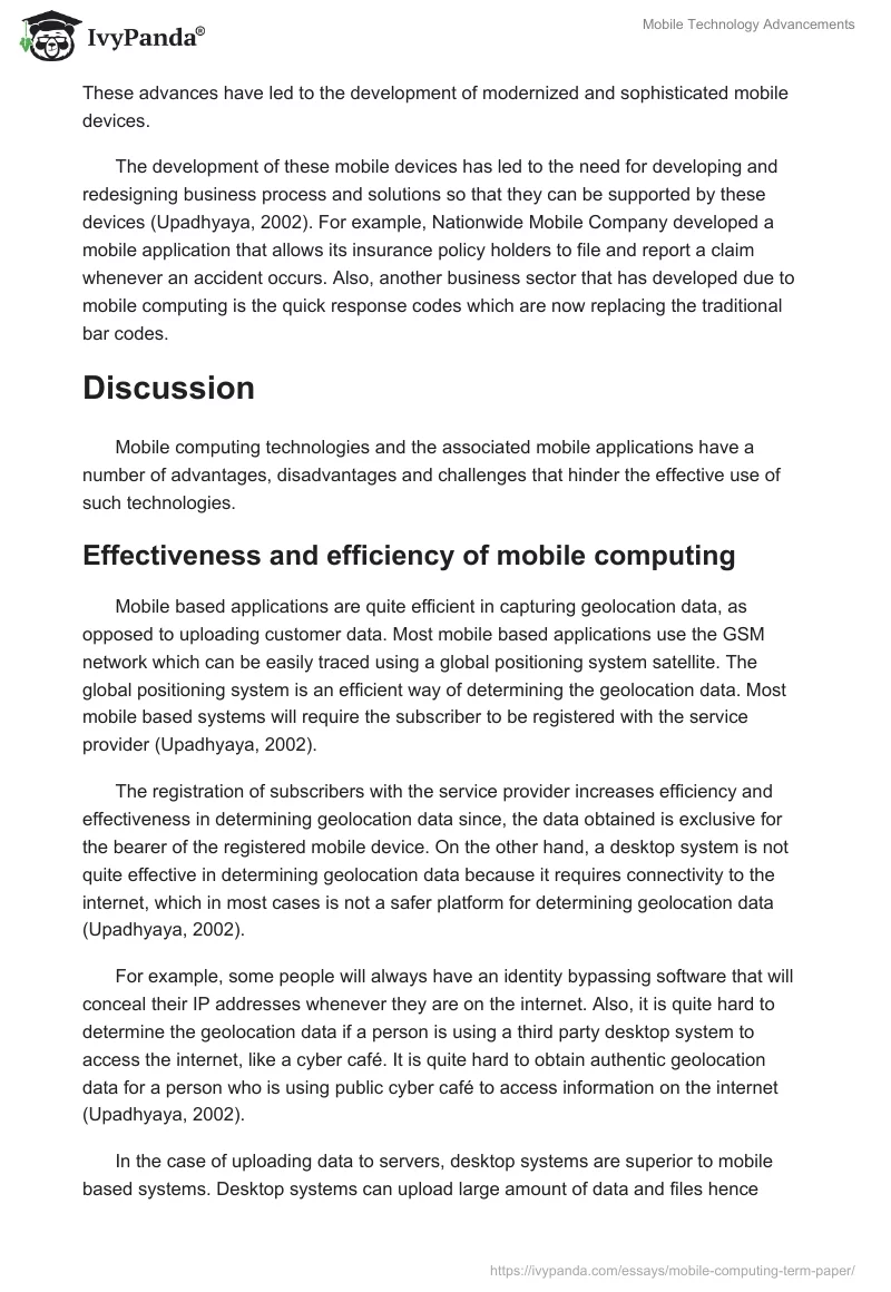 Mobile Technology Advancements. Page 2