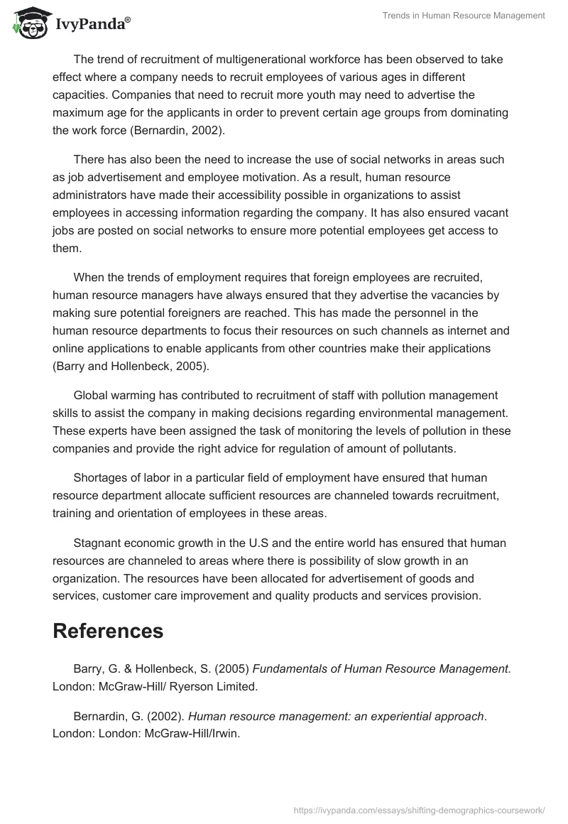 Trends in Human Resource Management. Page 2