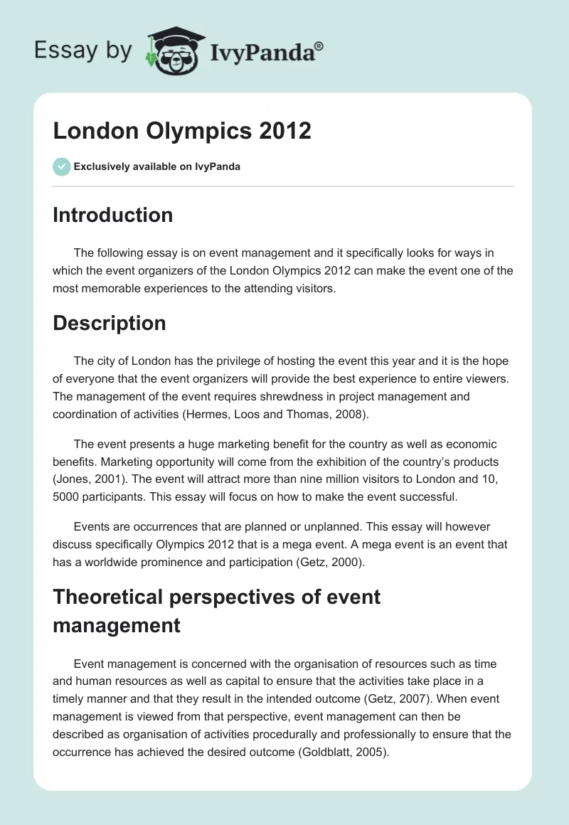 London Olympics 2012. Page 1