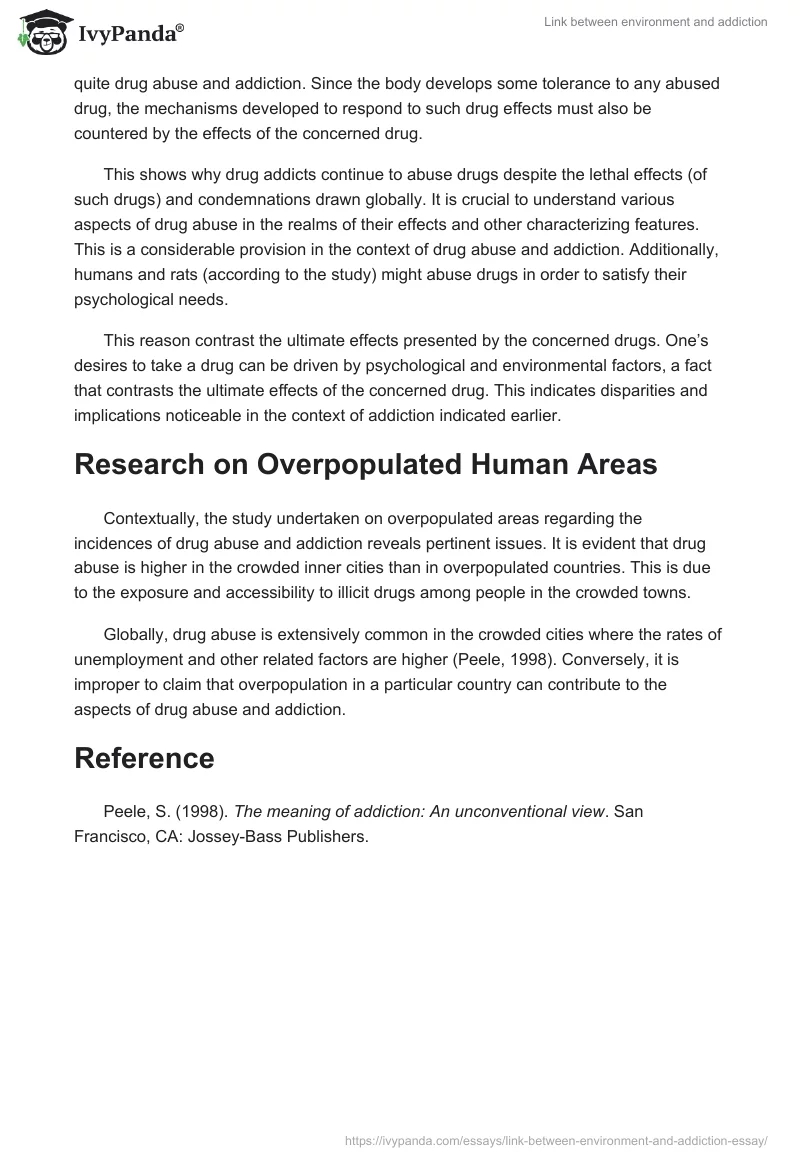 Link Between Environment and Addiction. Page 2