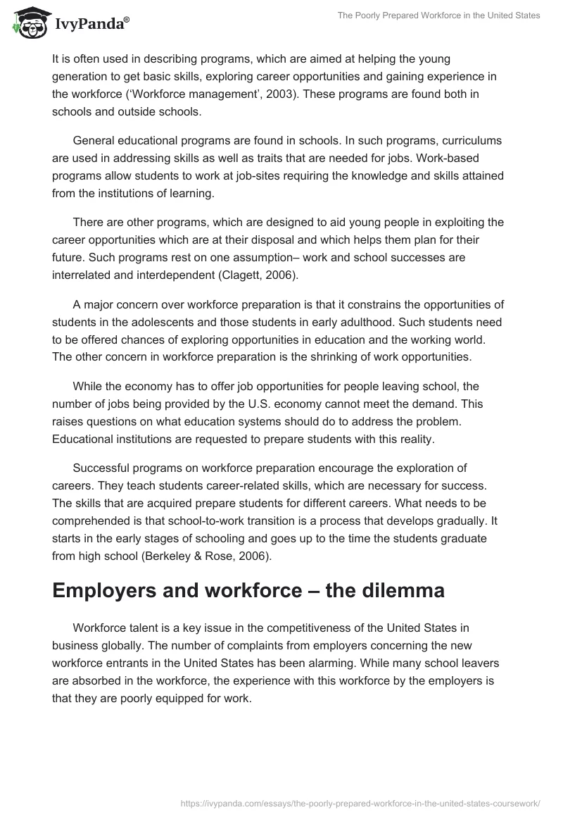The Poorly Prepared Workforce in the United States. Page 2