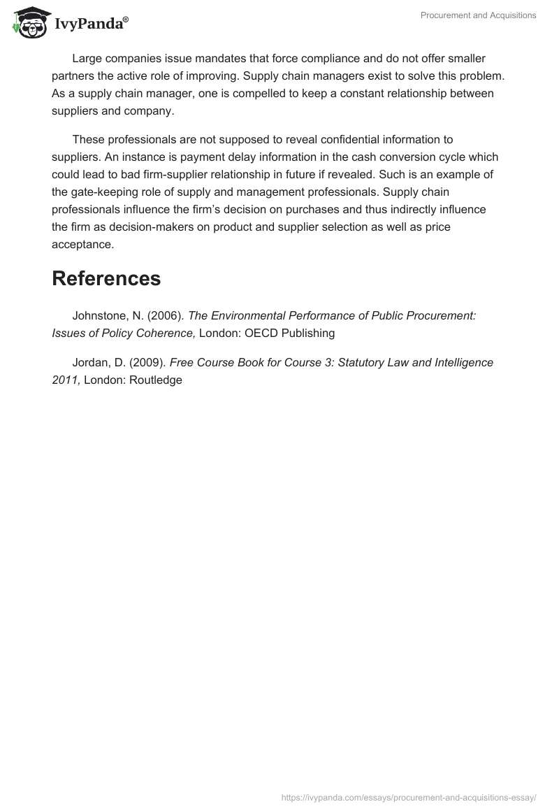 Procurement and Acquisitions. Page 3