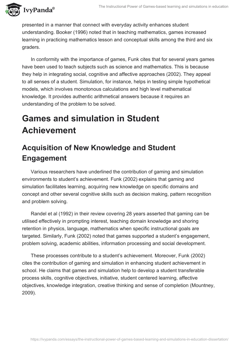 The Instructional Power of Games-based learning and simulations in education. Page 5