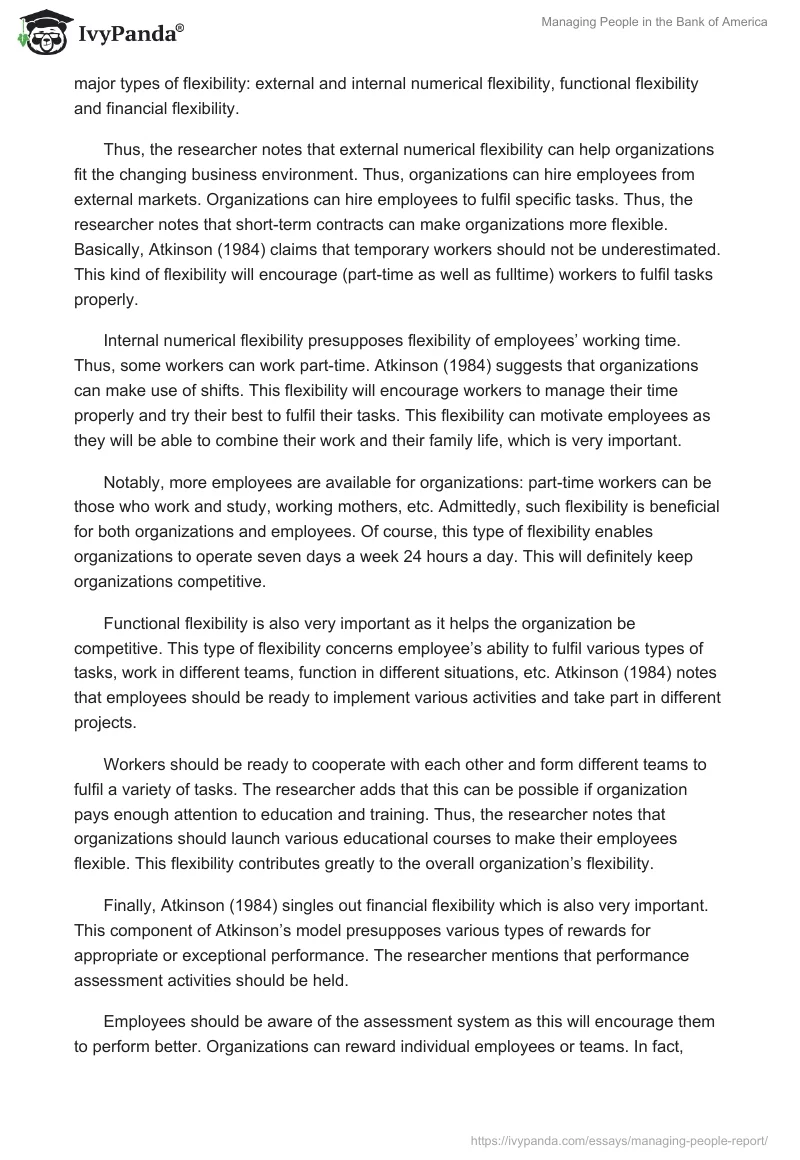 Managing People in the Bank of America. Page 2