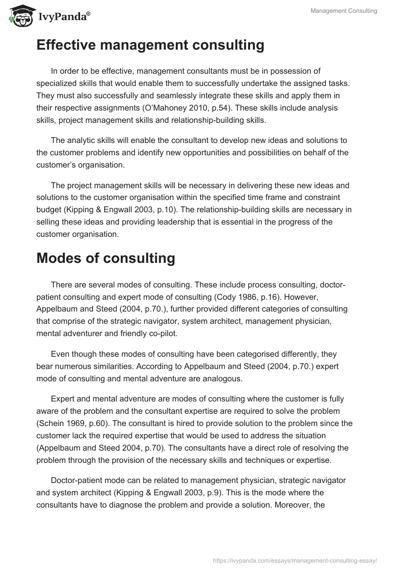 Management Consulting. Page 3