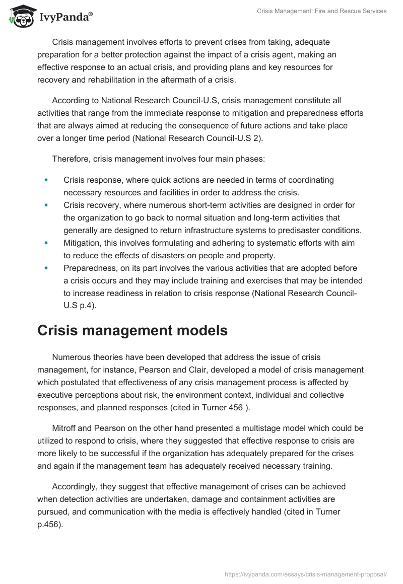 Crisis Management: Fire and Rescue Services. Page 4