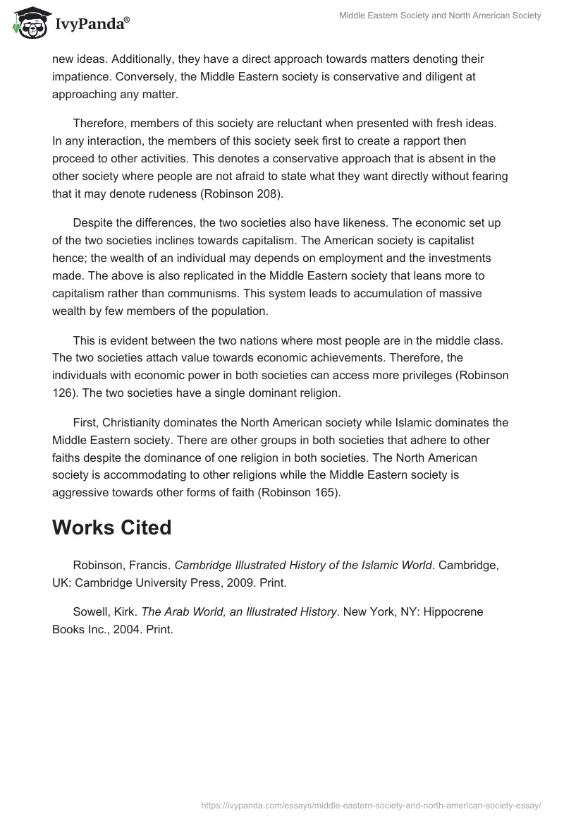 Middle Eastern Society and North American Society. Page 2