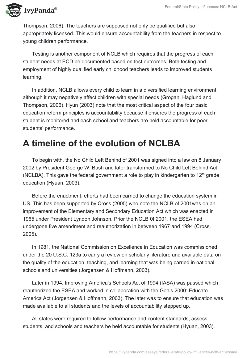 Federal/State Policy Influences: NCLB Act. Page 3
