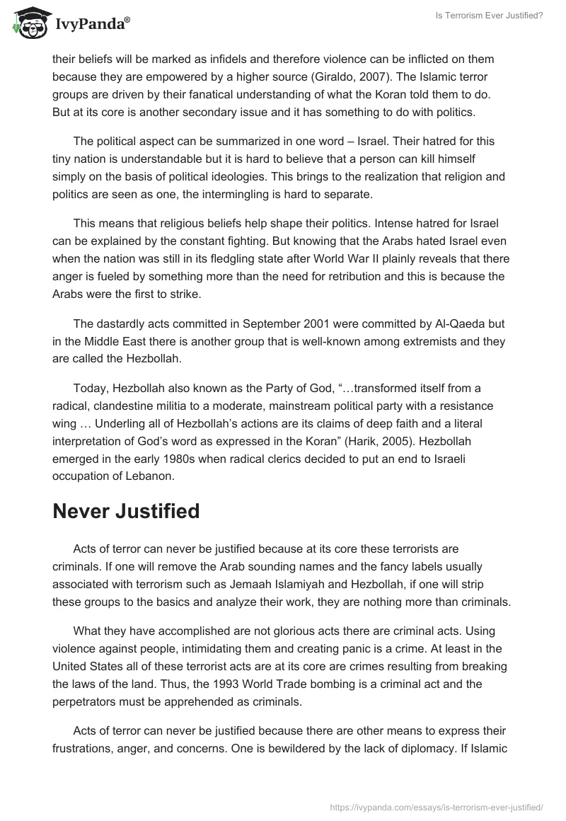 Is Terrorism Ever Justified?. Page 3