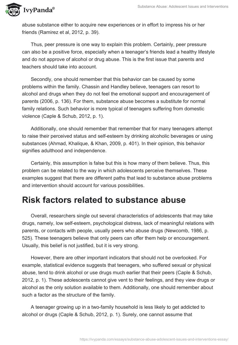 Substance Abuse: Adolescent Issues and Interventions. Page 2
