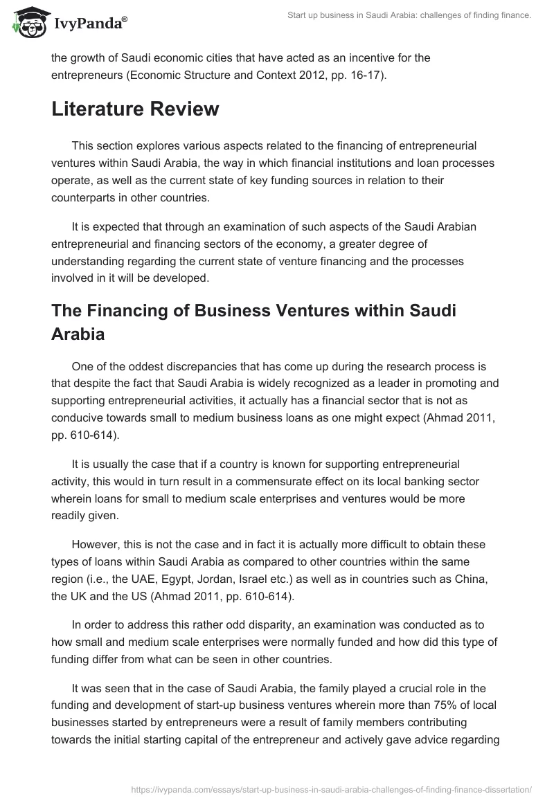 Start up Business in Saudi Arabia: Challenges of Finding Finance.. Page 5