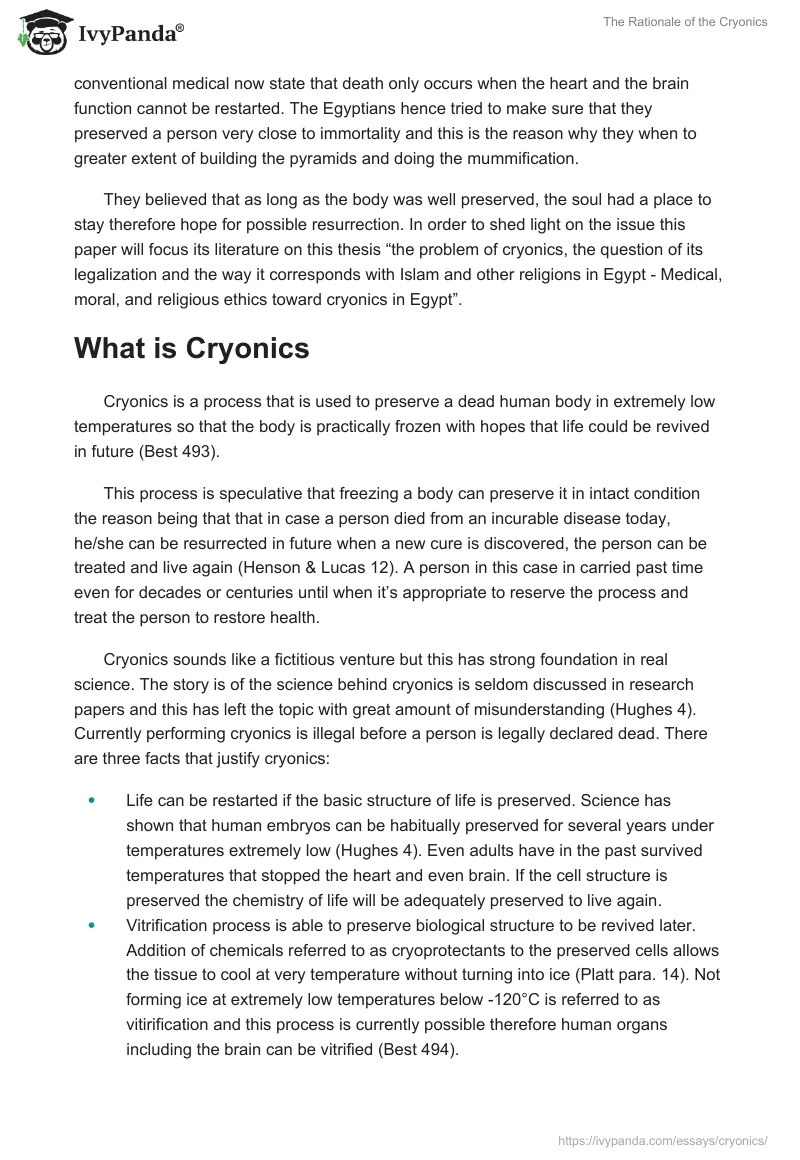 The Rationale of the Cryonics. Page 2