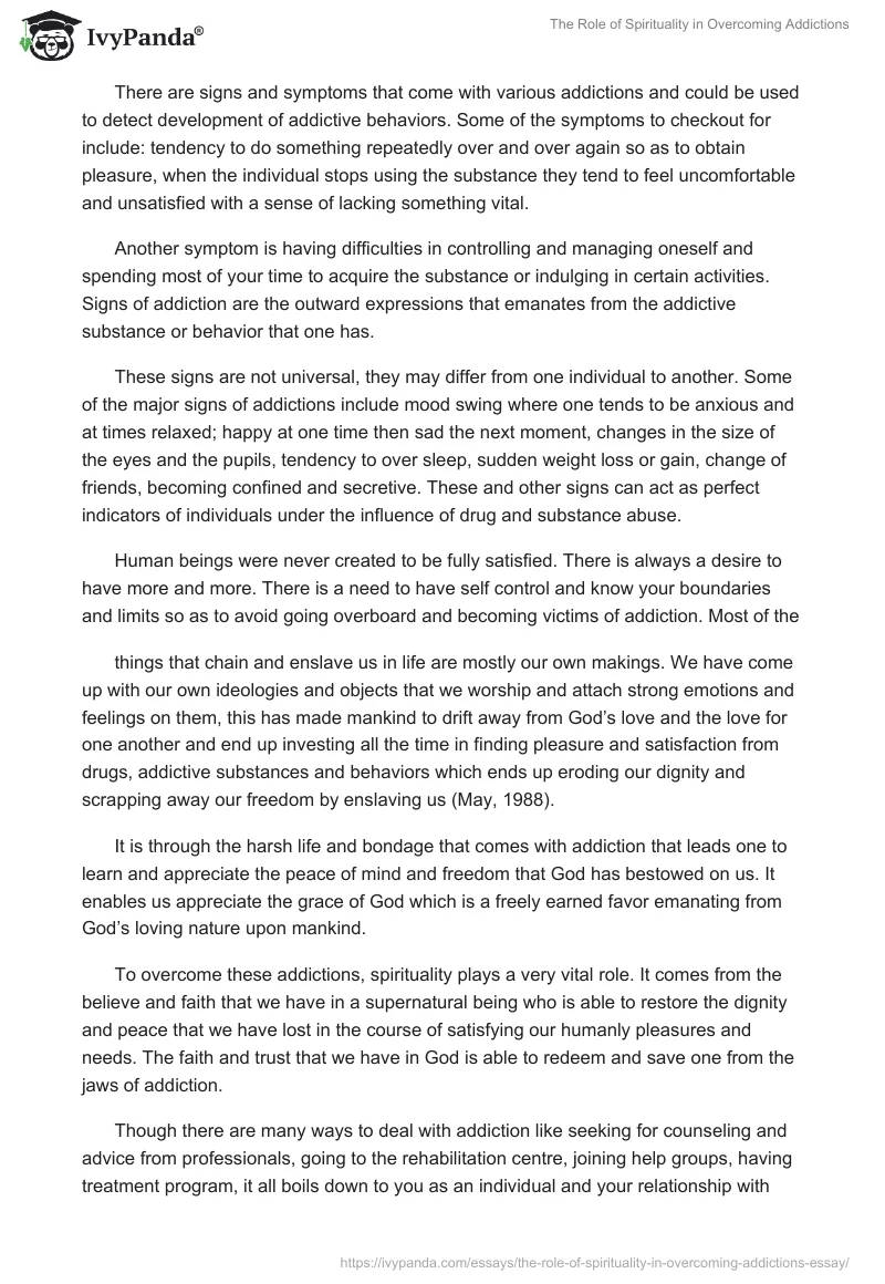 The Role of Spirituality in Overcoming Addictions. Page 2