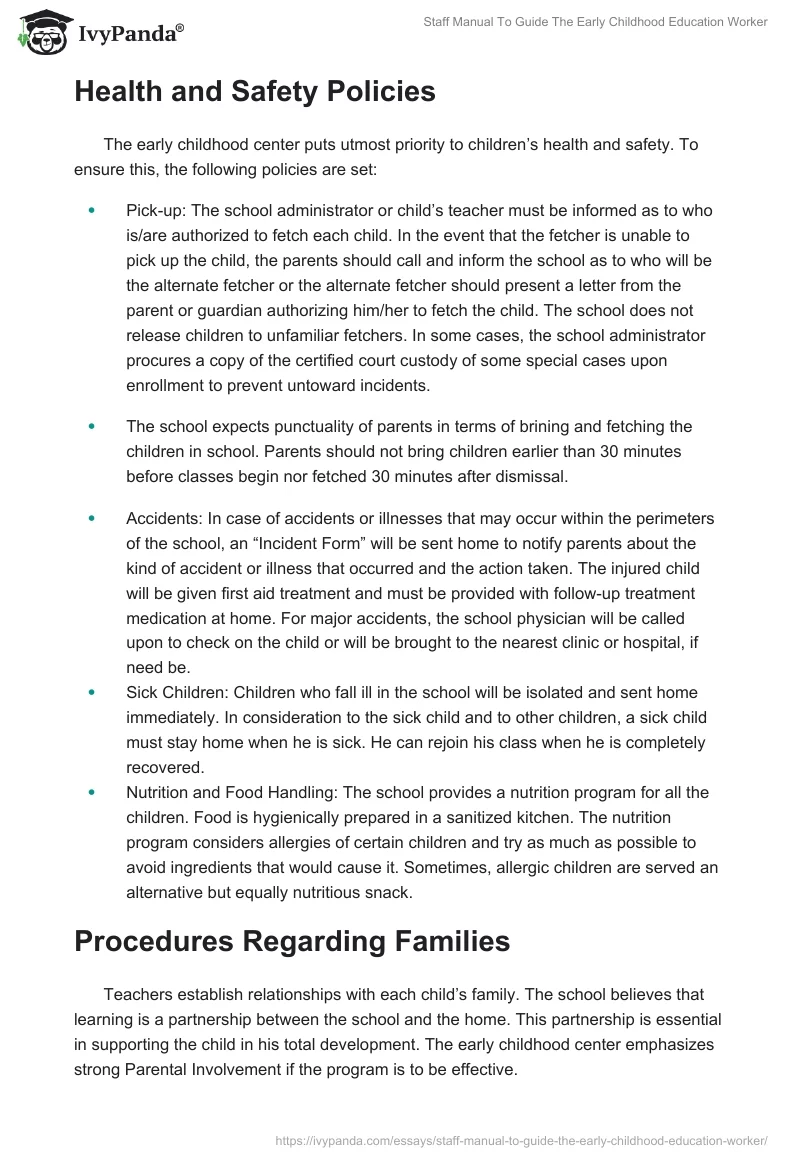 Staff Manual to Guide the Early Childhood Education Worker. Page 4