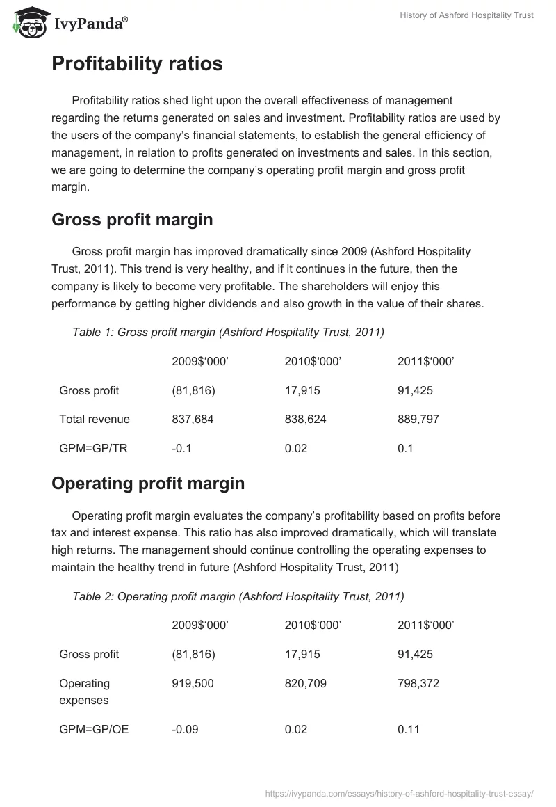 History of Ashford Hospitality Trust. Page 3