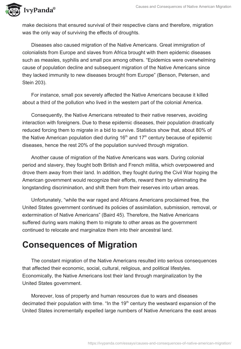 Causes and Consequences of Native American Migration. Page 3