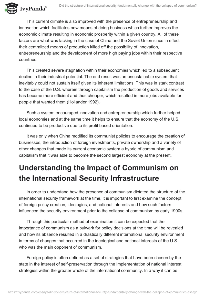 Did the structure of international security fundamentally change with the collapse of communism?. Page 2