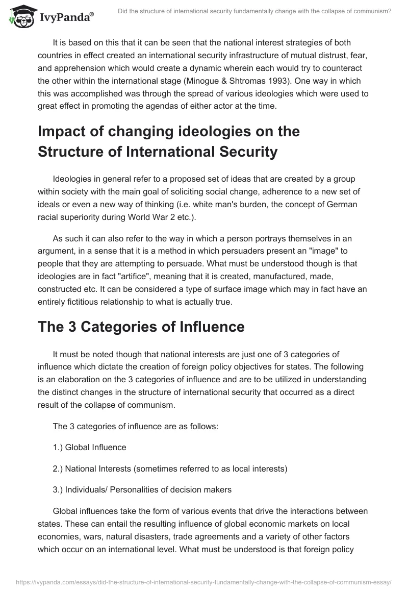 Did the structure of international security fundamentally change with the collapse of communism?. Page 5
