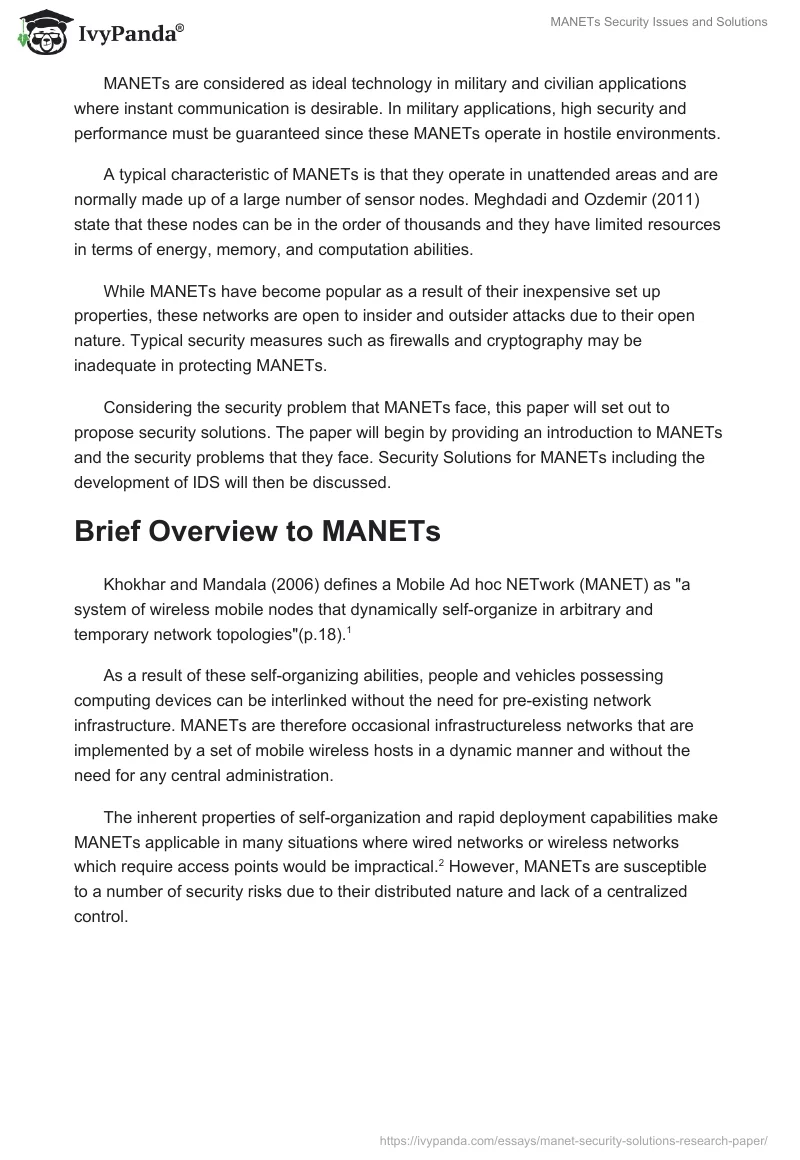 MANETs Security Issues and Solutions. Page 2